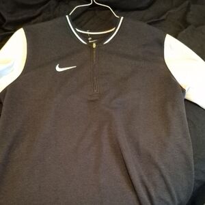 Nike Kids' Black and White Quarter-Zip Sweatshirt